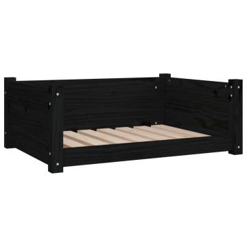 Dog Bed Black 75.5x55.5x28 cm - Solid Pine Wood