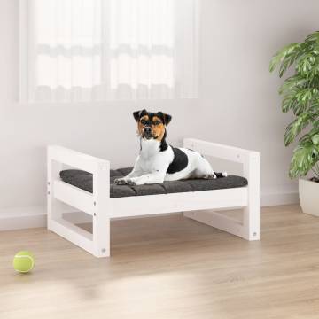 Comfortable White Dog Bed - Solid Pine Wood | HipoMarket