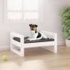 Dog Bed White 55.5x45.5x28 cm Solid Pine Wood Colour white Size 55.5 x 45.5 x 28 cm 