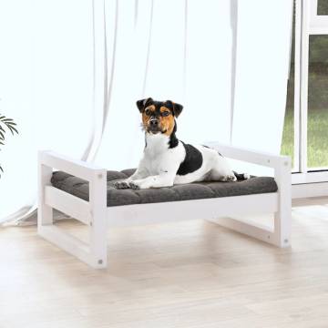 Comfortable White Dog Bed - Solid Pine Wood | HipoMarket