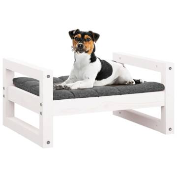 Comfortable White Dog Bed - Solid Pine Wood | HipoMarket