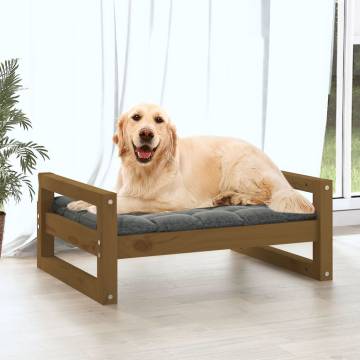 Stylish Dog Bed in Honey Brown - Solid Pine Wood