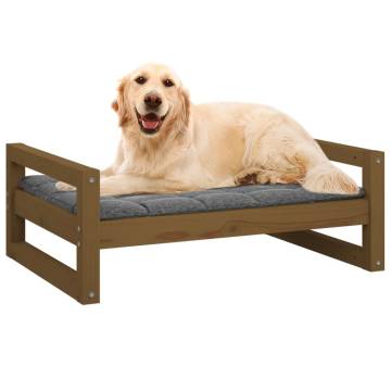 Stylish Dog Bed in Honey Brown - Solid Pine Wood