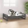 Dog Bed Grey 105.5x75.5x28 cm Solid Pine Wood Colour grey Size 105.5 x 75.5 x 28 cm 