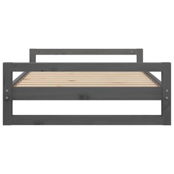 Stylish Grey Dog Bed | Solid Pine Wood | 105.5x75.5x28 cm