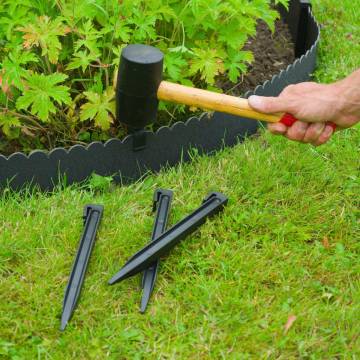 Nature Garden Border Edging 0.13x12m Black - Durable & Eco-friendly