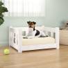 Dog Bed White 55.5x45.5x28 cm Solid Wood Pine Colour white Size 55.5 x 45.5 x 28 cm 