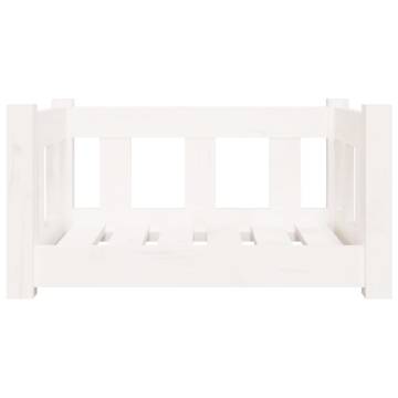 Dog Bed White (55.5x45.5x28 cm) - Stylish Pine Wood Comfort