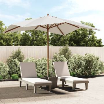 Garden Parasol with Wooden Pole Sand 300x300 cm | HipoMarket