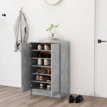 Shoe Cabinet Concrete Grey - Modern Design for Tidy Spaces