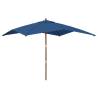 Garden Parasol with Wooden Pole - Azure Blue 300x300 cm