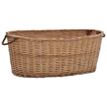 Durable Firewood Basket with Handles - Natural Willow 88x57x34 cm