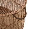 Durable Firewood Basket with Handles - Natural Willow 88x57x34 cm