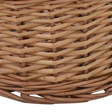 Durable Firewood Basket with Handles - Natural Willow 88x57x34 cm