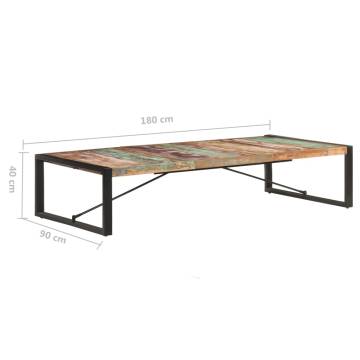 Industrial Coffee Table - Solid Reclaimed Wood, 180x90 cm