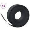 Durable Garden Edgings - 2 pcs Black 10m x 15cm PE