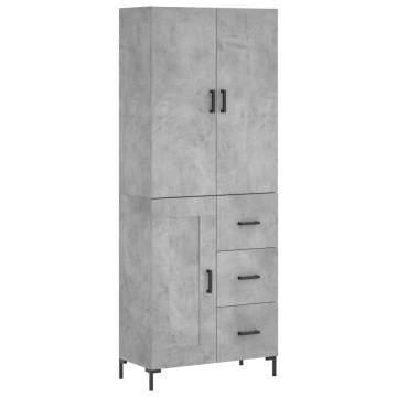 Stylish Highboard Concrete Grey - 69.5x34x180 cm | HipoMarket