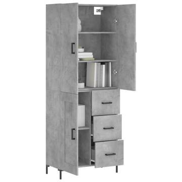 Stylish Highboard Concrete Grey - 69.5x34x180 cm | HipoMarket