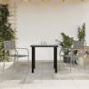 3 Piece Garden Dining Set - Grey & Black Poly Rattan & Steel