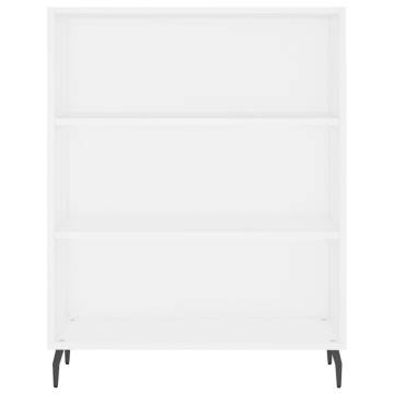 Stylish White Highboard - 69.5x34x180 cm Engineered Wood