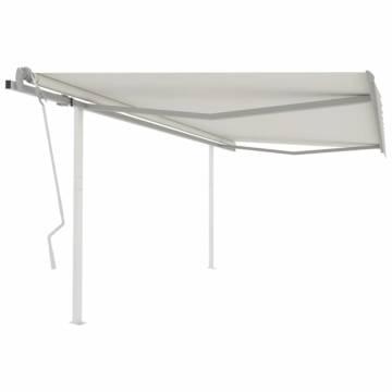 Manual Retractable Awning with Posts 4x3.5m - Cream | HipoMarket