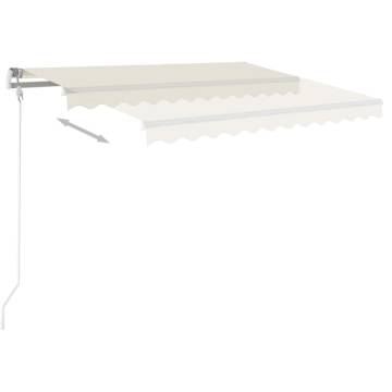 Manual Retractable Awning with Posts 4x3.5m - Cream | HipoMarket