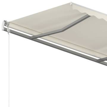 Manual Retractable Awning with Posts 4x3.5m - Cream | HipoMarket