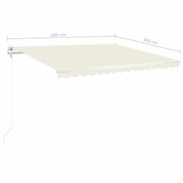 Manual Retractable Awning with Posts 4x3.5m - Cream | HipoMarket