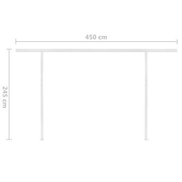 Manual Retractable Awning with Posts 4x3.5m - Cream | HipoMarket