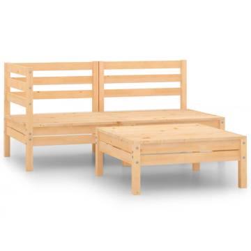 3 Piece Garden Lounge Set - Solid Pinewood Furniture