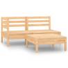 3 Piece Garden Lounge Set Solid Pinewood Colour natural Model corner + middle + table Number of 1 