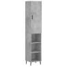 Stylish Highboard in Concrete Grey - 34.5x34x180 cm