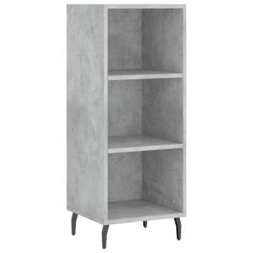 Stylish Highboard in Concrete Grey - 34.5x34x180 cm