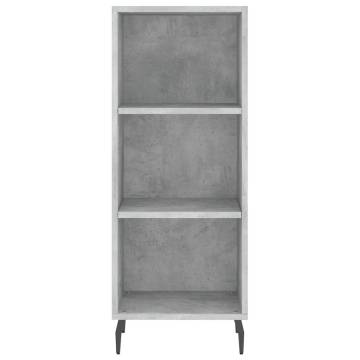 Stylish Highboard in Concrete Grey - 34.5x34x180 cm