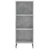 Stylish Highboard in Concrete Grey - 34.5x34x180 cm