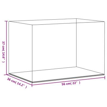 Acrylic Display Box 56x36x37 cm - Transparent & Durable