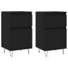 Trendy Black Sideboards - 2 pcs Engineered Wood (40x35x70 cm)