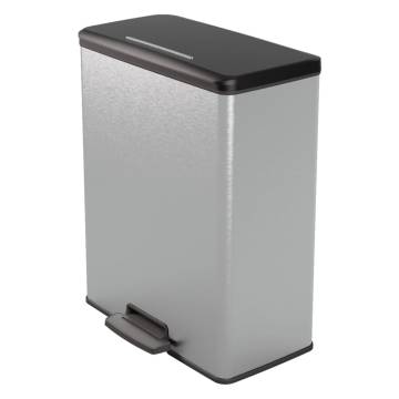 Curver Duo Pedal Bin Deco 26L+26L Silver | Hipomarket