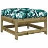 Garden Footstool with Cushion - Impregnated Pine Wood | HipoMarket