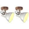 Industrial Wall/Ceiling Lamps - Set of 2 Silver 20x25 cm E27