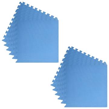 12 Pcs EVA Foam Floor Mats - Blue | Soft & Safe Padding