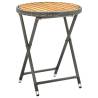 Tea Table Grey 60 cm Poly Rattan and Solid Acacia Wood Colour grey Quantity in Package 1 