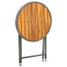 Rustic Grey Tea Table | 60 cm Poly Rattan & Acacia Wood