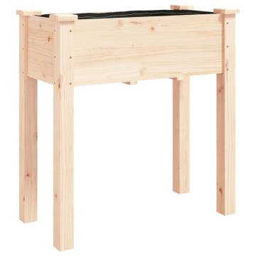 Planter with Liner - Solid Wood Fir | 71x37x76 cm