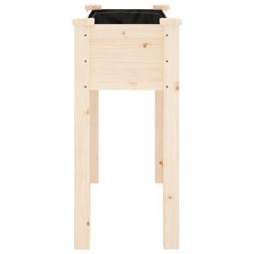 Planter with Liner - Solid Wood Fir | 71x37x76 cm