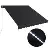 Manual Retractable Awning with LED - 350x250 cm Anthracite