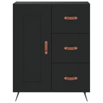 Stylish Black Highboard - 69.5x34x180 cm Engineered Wood