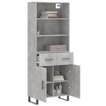 Elegant Highboard in Concrete Grey - Stylish Storage Solution