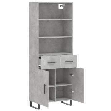 Elegant Highboard in Concrete Grey - Stylish Storage Solution