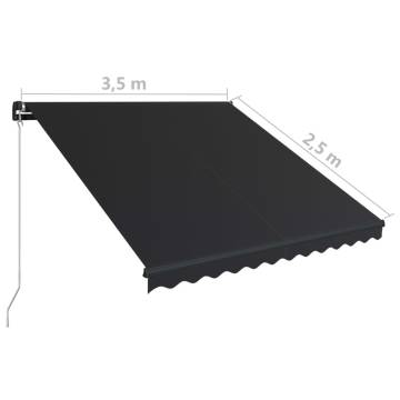 Manual Retractable Awning 350x250 cm Anthracite - Hipomarket